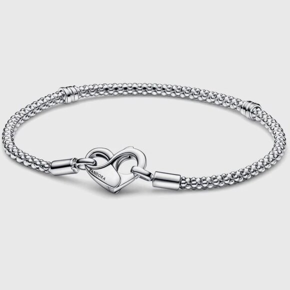 Pandora Moments 925 Sterling Silver Studded Chain Bracelet 7.5 Authentic New - Picture 1 of 8